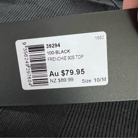 Neuw Frenchie 90s Top Women Medium Top Black Singlet Ribbed B12 - Picture 7 of 11